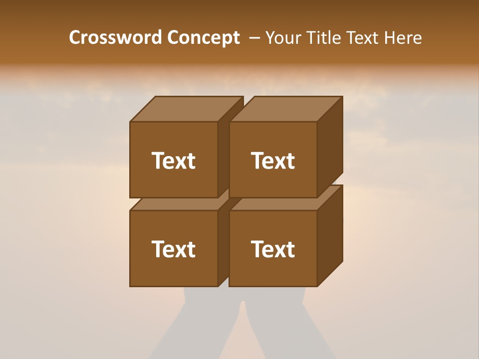 Hands Holding The Sun At Dawn PowerPoint Template