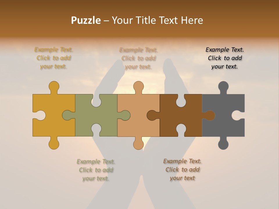 Hands Holding The Sun At Dawn PowerPoint Template