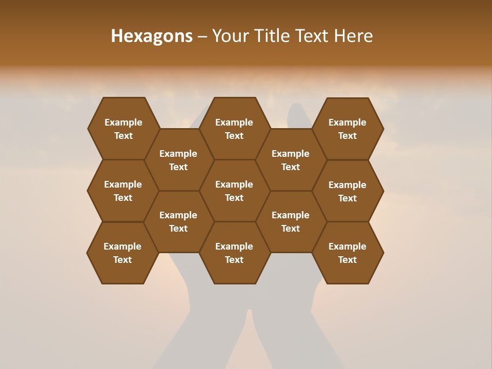 Hands Holding The Sun At Dawn PowerPoint Template