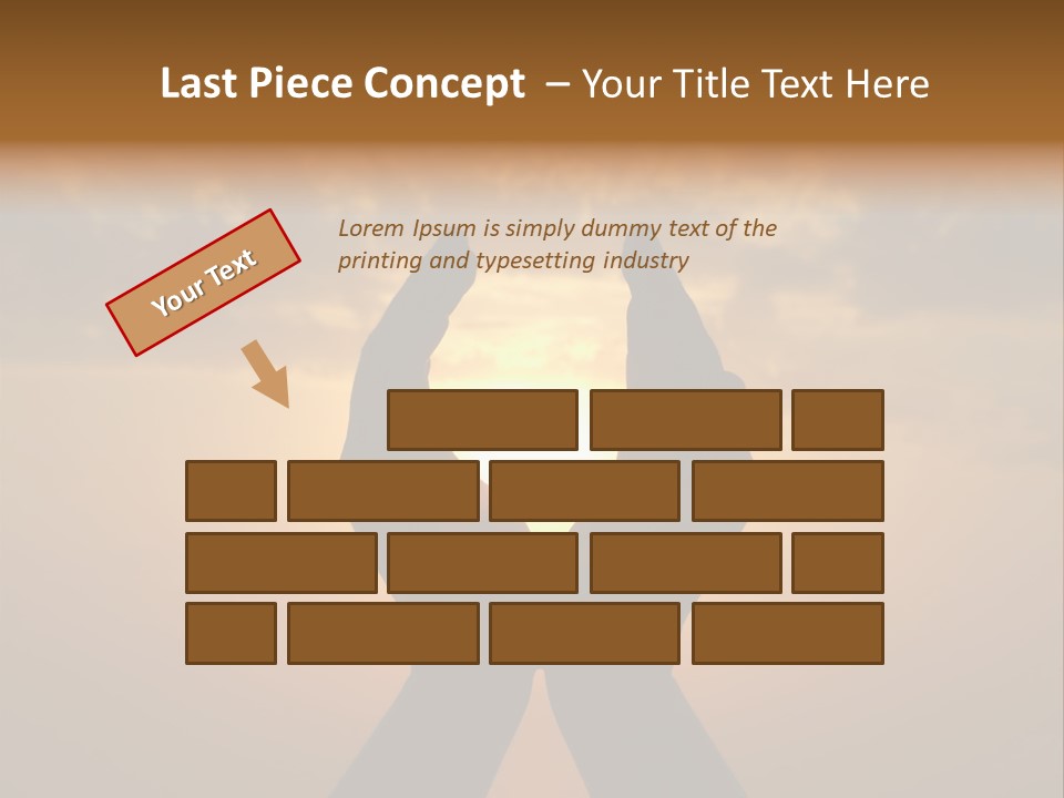 Hands Holding The Sun At Dawn PowerPoint Template