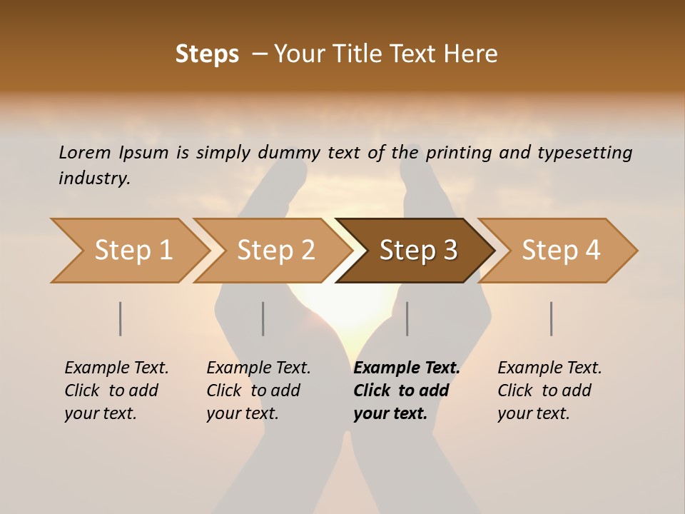Hands Holding The Sun At Dawn PowerPoint Template