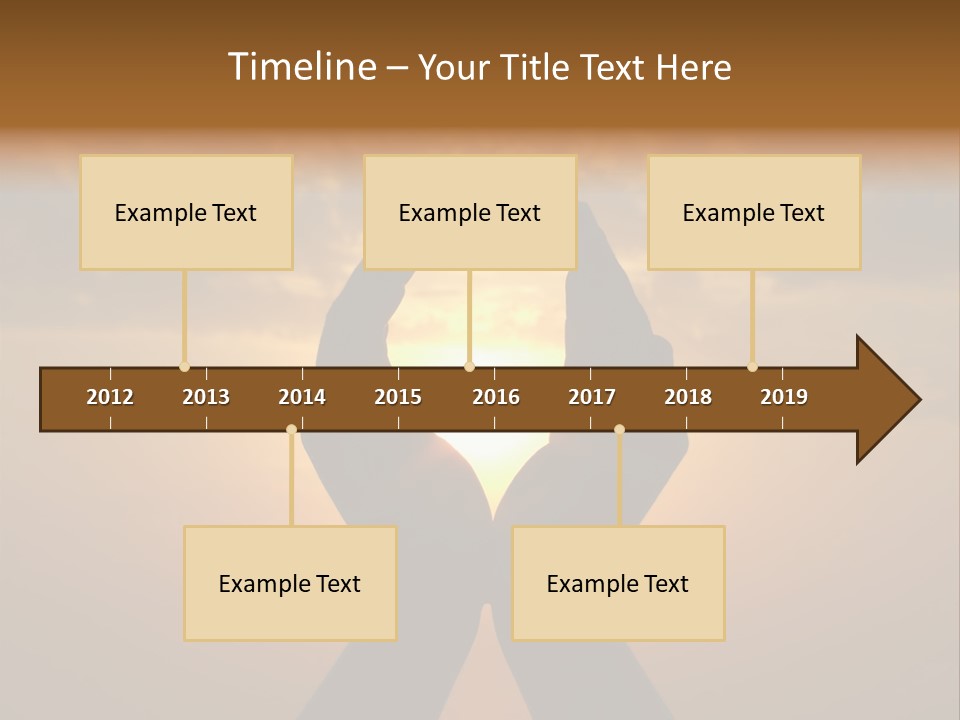 Hands Holding The Sun At Dawn PowerPoint Template