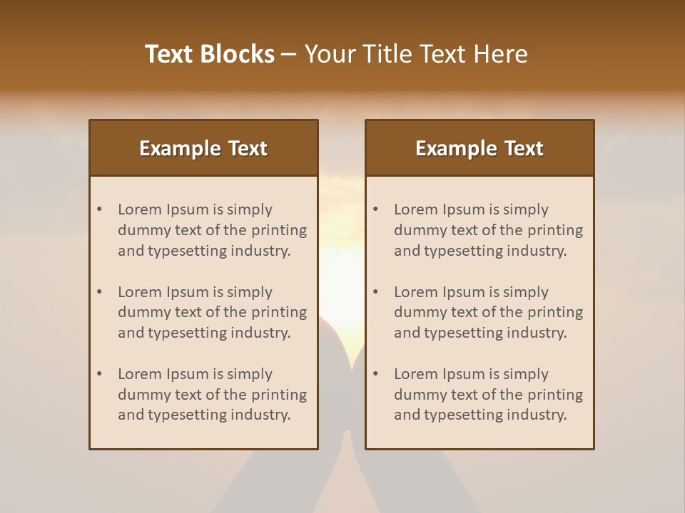 Hands Holding The Sun At Dawn PowerPoint Template