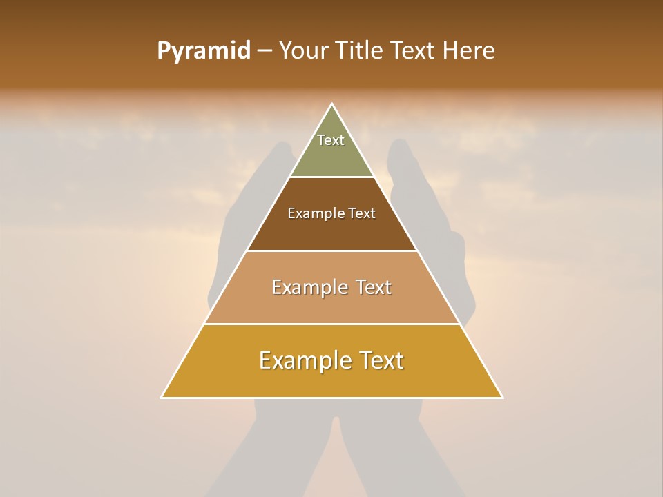 Hands Holding The Sun At Dawn PowerPoint Template