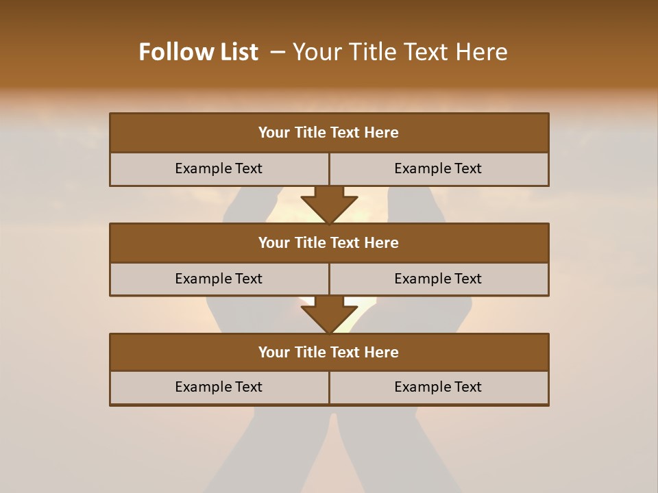 Hands Holding The Sun At Dawn PowerPoint Template