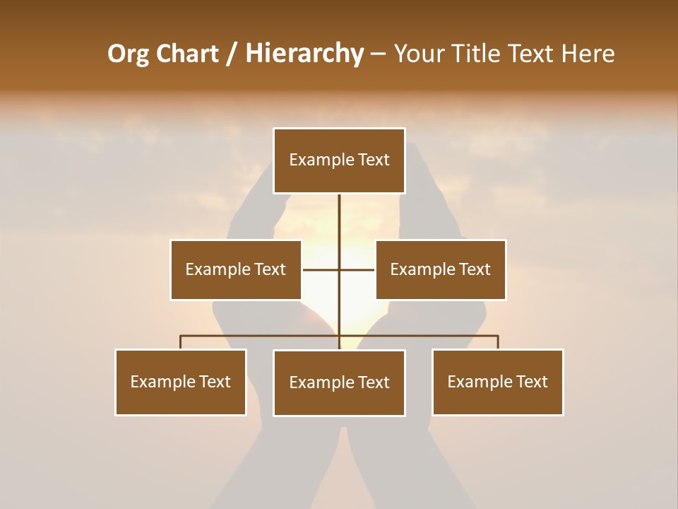 Hands Holding The Sun At Dawn PowerPoint Template