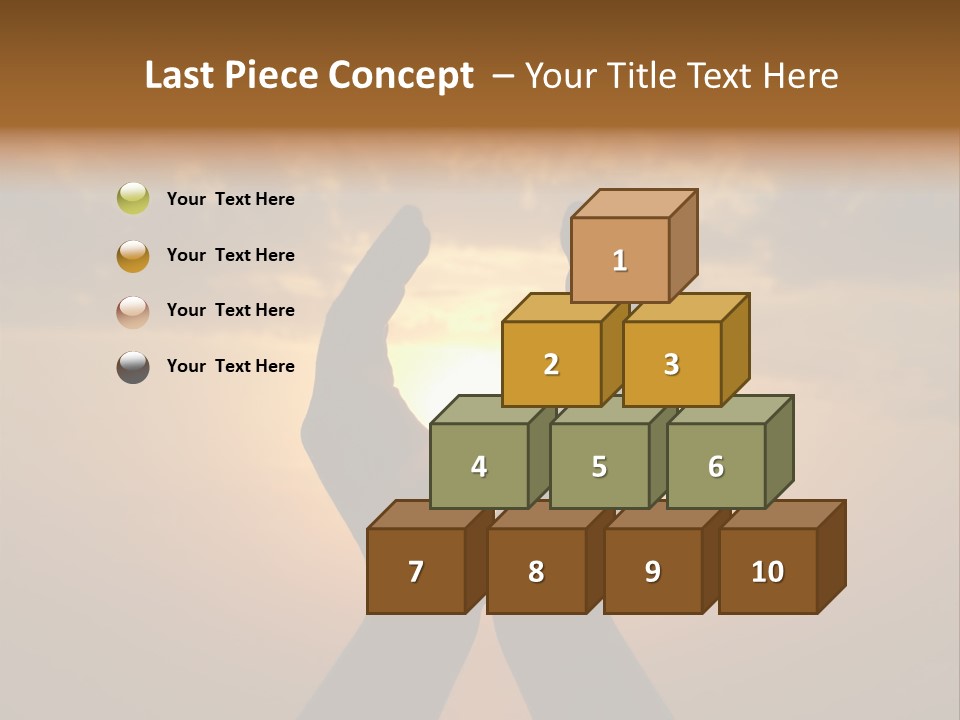 Hands Holding The Sun At Dawn PowerPoint Template