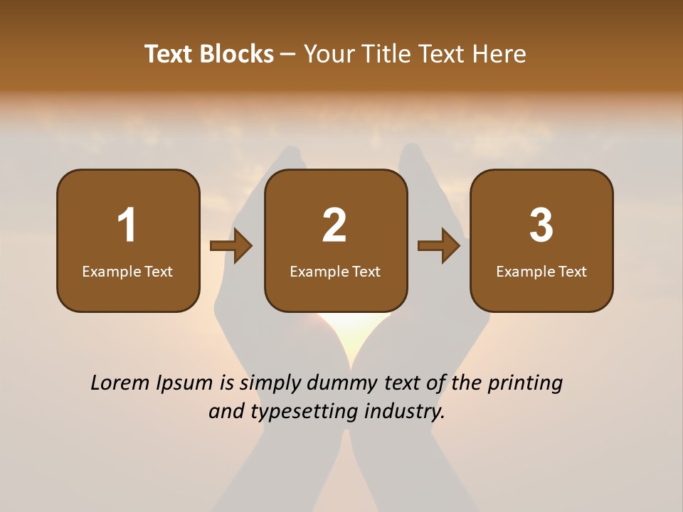Hands Holding The Sun At Dawn PowerPoint Template