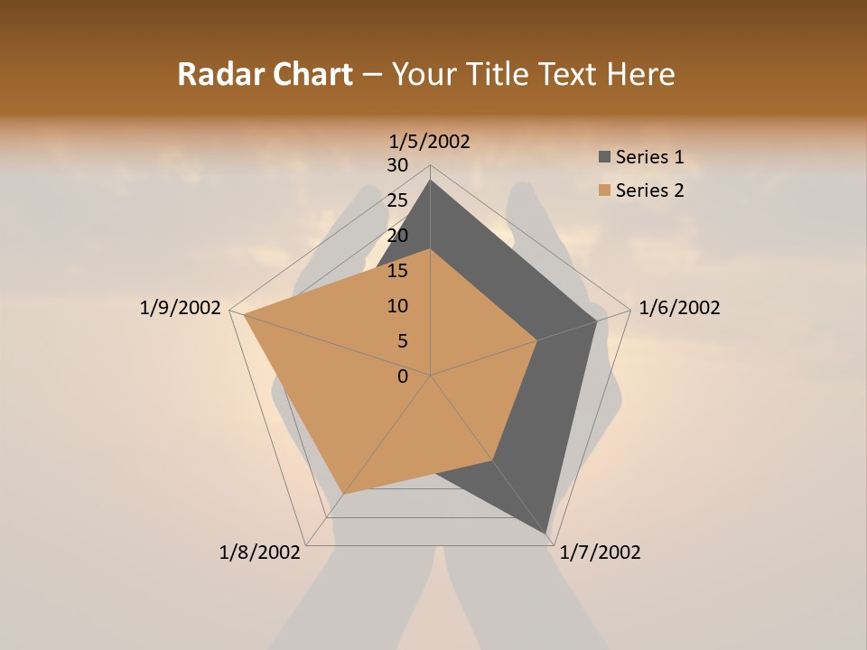 Hands Holding The Sun At Dawn PowerPoint Template