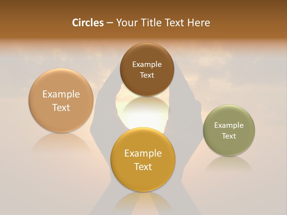 Hands Holding The Sun At Dawn PowerPoint Template