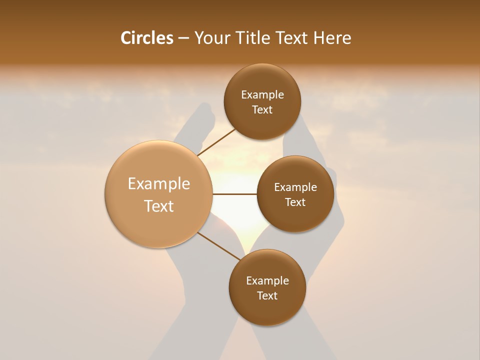 Hands Holding The Sun At Dawn PowerPoint Template