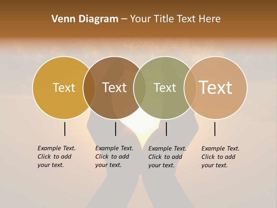 Hands Holding The Sun At Dawn PowerPoint Template