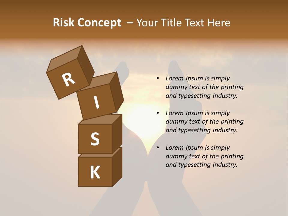 Hands Holding The Sun At Dawn PowerPoint Template