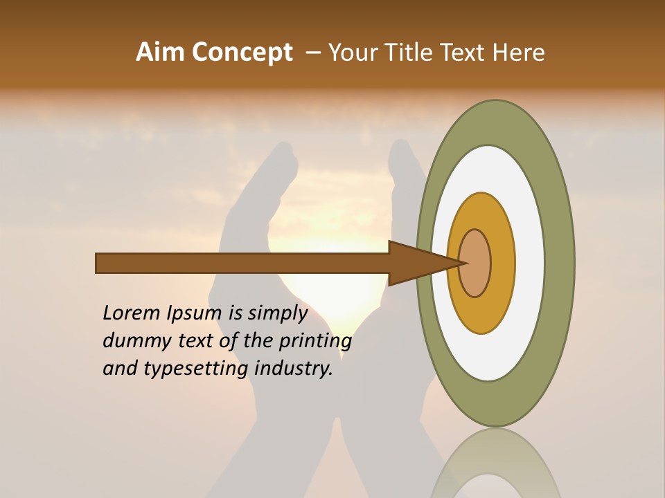 Hands Holding The Sun At Dawn PowerPoint Template