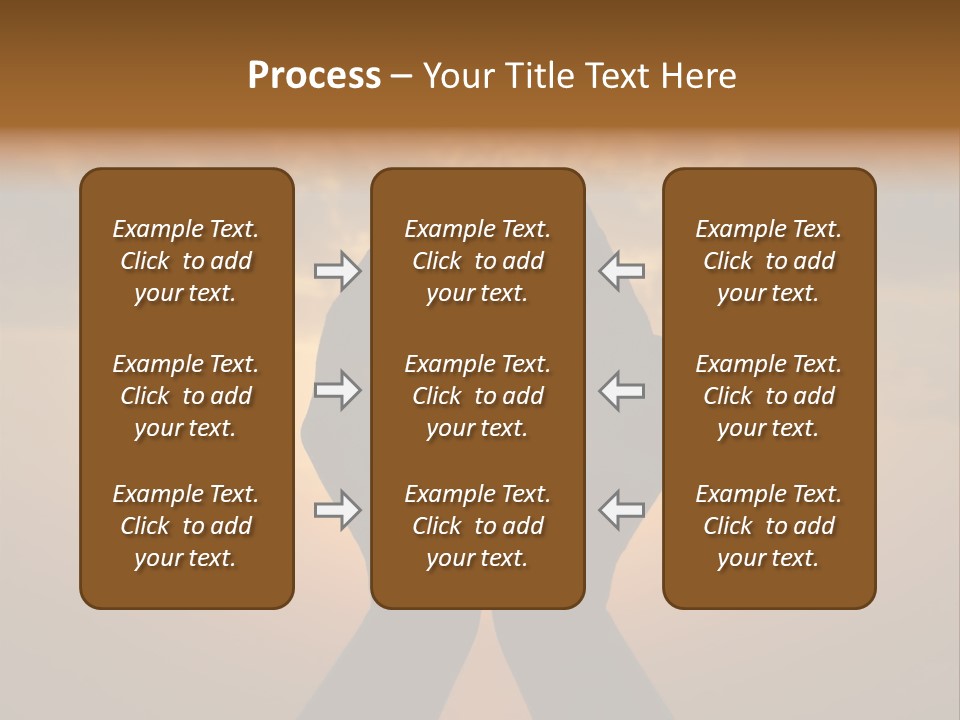 Hands Holding The Sun At Dawn PowerPoint Template