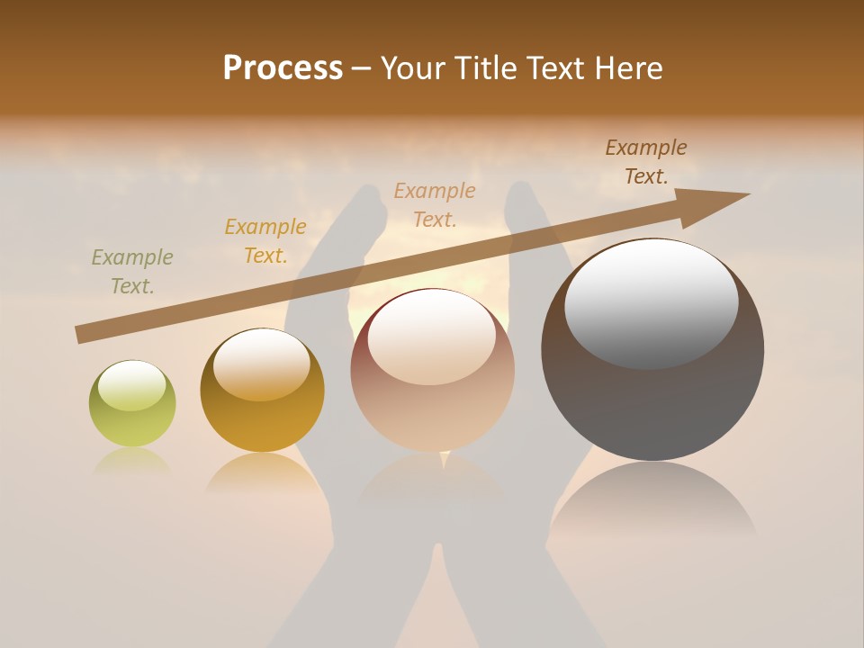 Hands Holding The Sun At Dawn PowerPoint Template