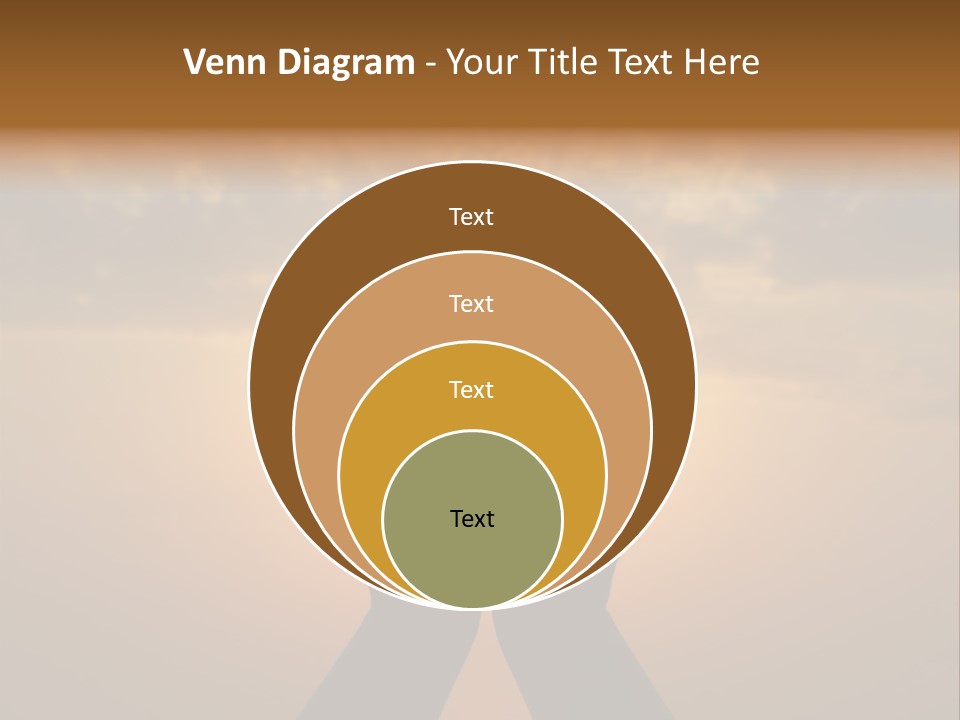 Hands Holding The Sun At Dawn PowerPoint Template