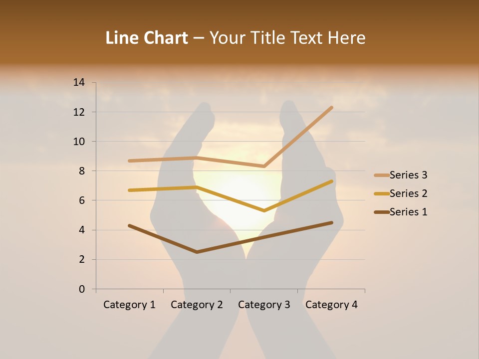 Hands Holding The Sun At Dawn PowerPoint Template