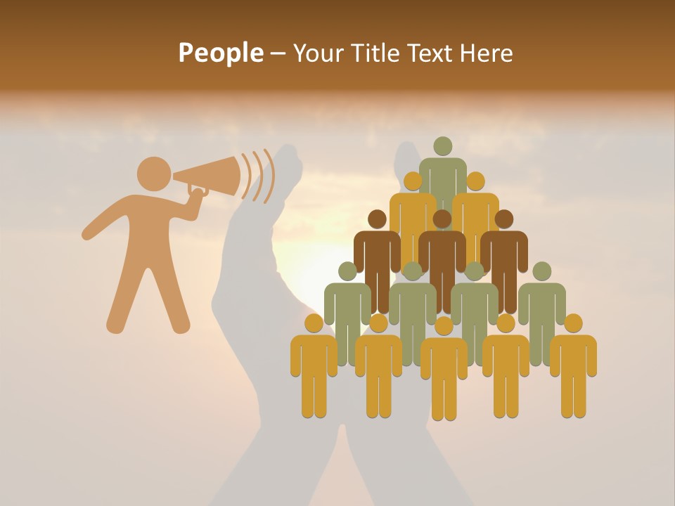 Hands Holding The Sun At Dawn PowerPoint Template