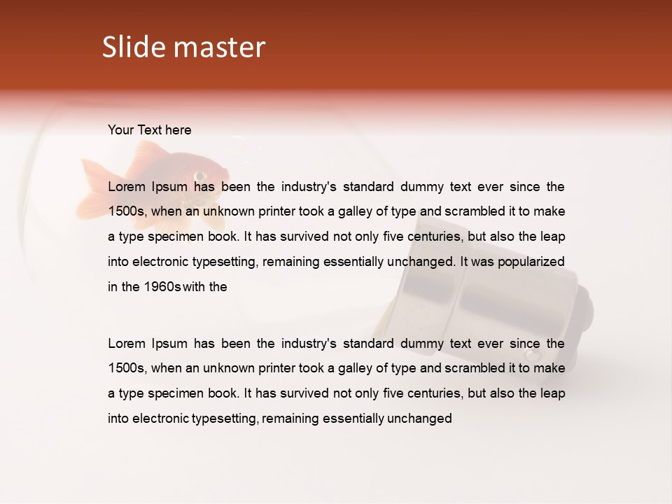 Goldfish Trapped Inside A Lightbulb Blowing Bubbles PowerPoint Template