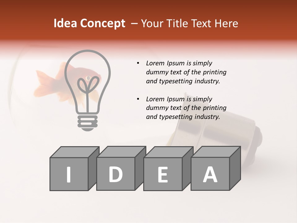 Goldfish Trapped Inside A Lightbulb Blowing Bubbles PowerPoint Template
