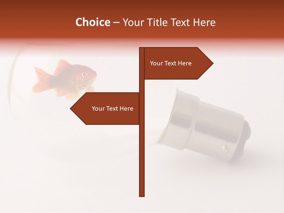 Goldfish Trapped Inside A Lightbulb Blowing Bubbles PowerPoint Template