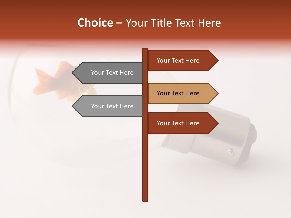 Goldfish Trapped Inside A Lightbulb Blowing Bubbles PowerPoint Template