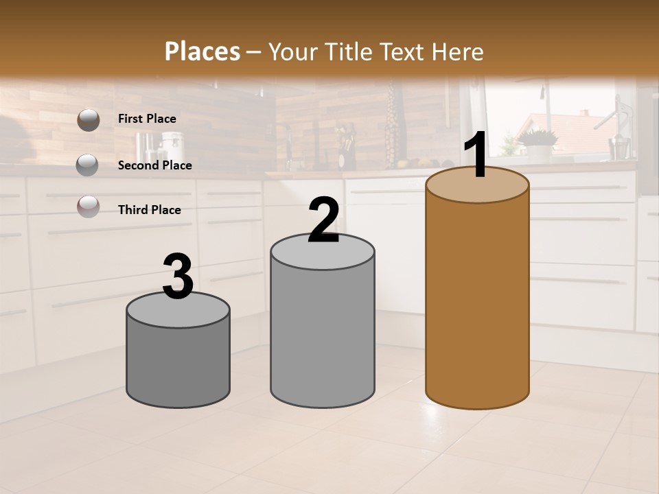 Modern Kitchen Interior In New Home. PowerPoint Template