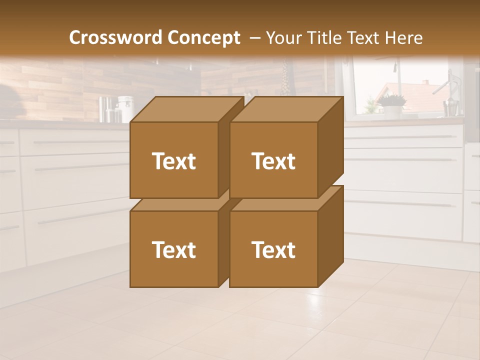 Modern Kitchen Interior In New Home. PowerPoint Template