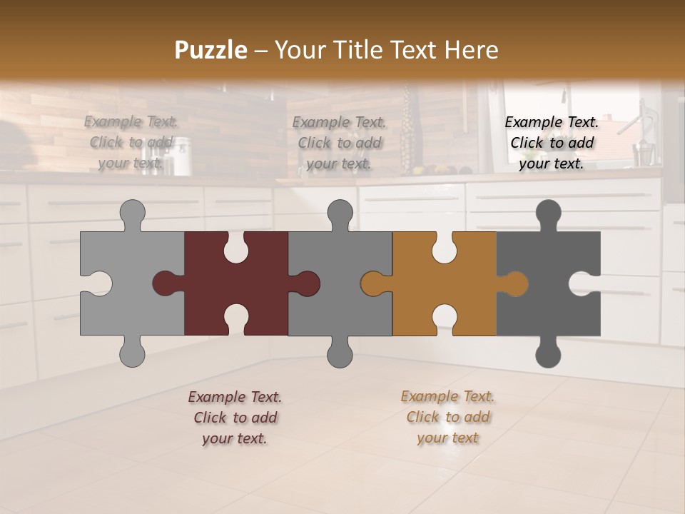 Modern Kitchen Interior In New Home. PowerPoint Template