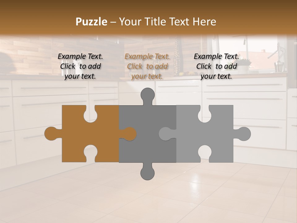 Modern Kitchen Interior In New Home. PowerPoint Template