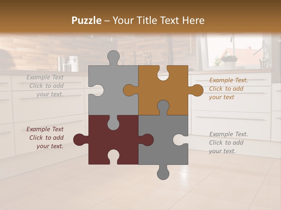 Modern Kitchen Interior In New Home. PowerPoint Template