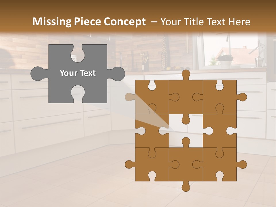 Modern Kitchen Interior In New Home. PowerPoint Template