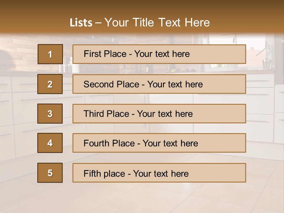 Modern Kitchen Interior In New Home. PowerPoint Template