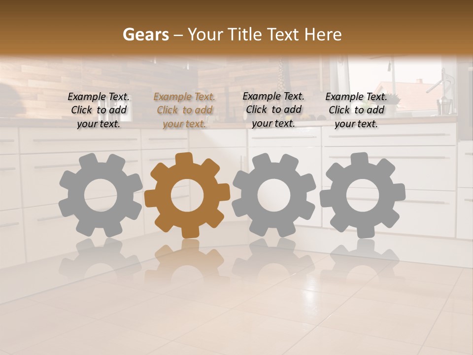 Modern Kitchen Interior In New Home. PowerPoint Template