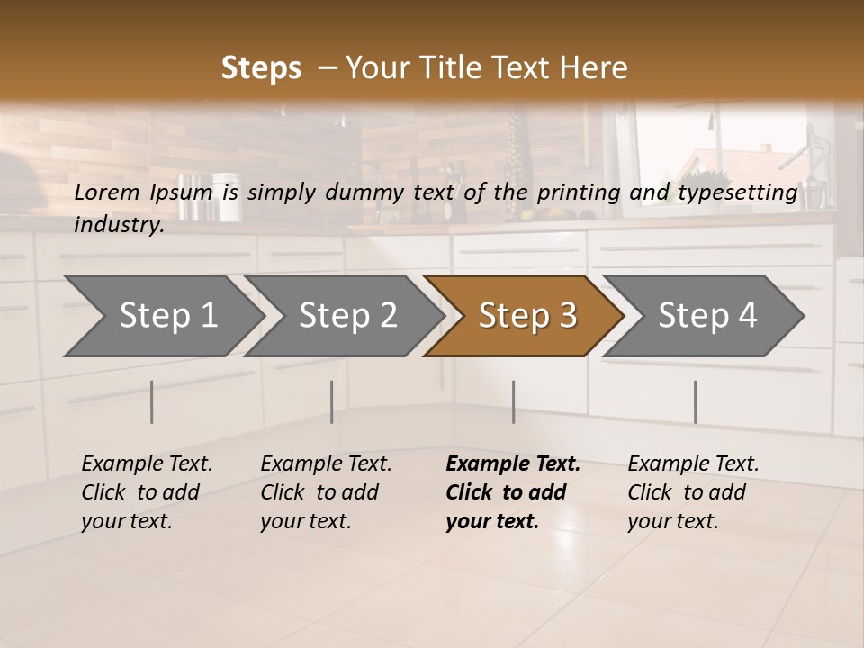 Modern Kitchen Interior In New Home. PowerPoint Template