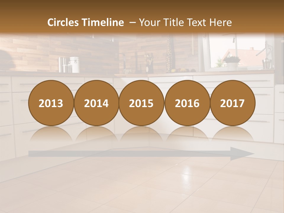 Modern Kitchen Interior In New Home. PowerPoint Template