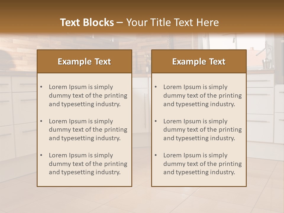 Modern Kitchen Interior In New Home. PowerPoint Template
