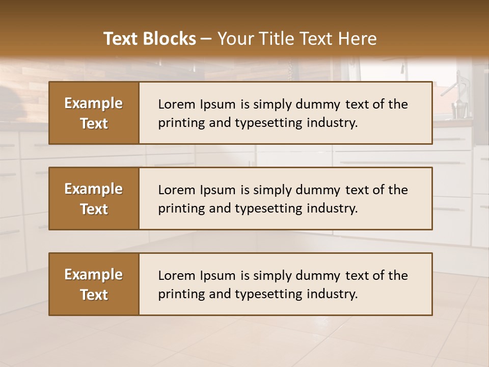Modern Kitchen Interior In New Home. PowerPoint Template