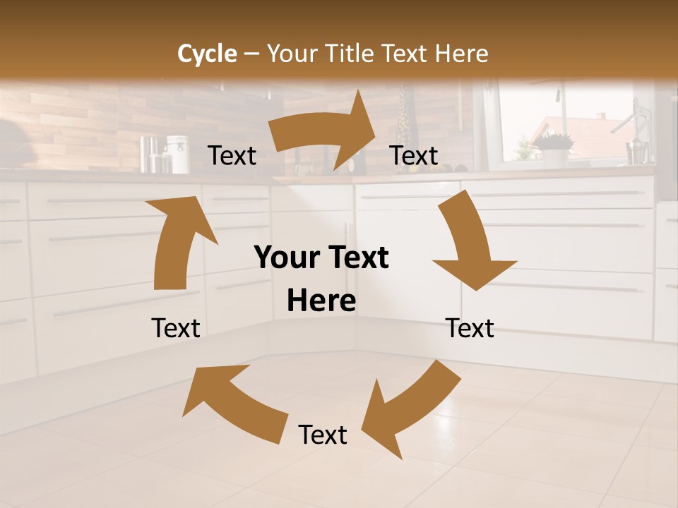 Modern Kitchen Interior In New Home. PowerPoint Template