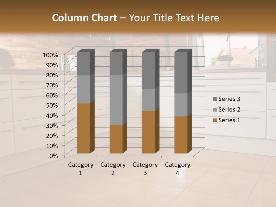 Modern Kitchen Interior In New Home. PowerPoint Template