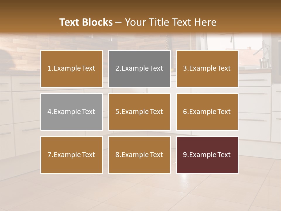 Modern Kitchen Interior In New Home. PowerPoint Template