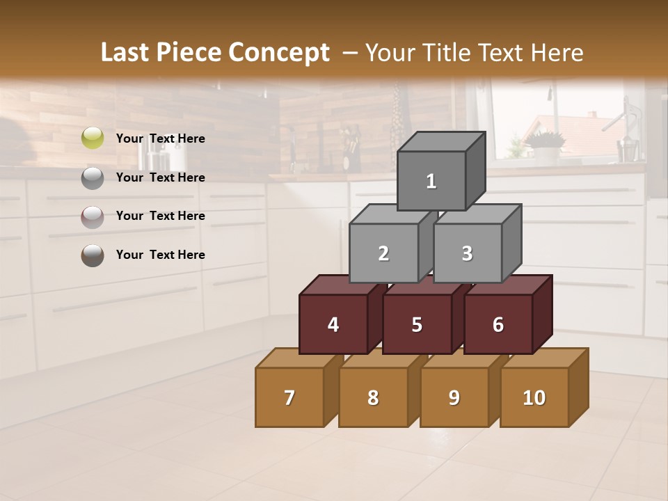 Modern Kitchen Interior In New Home. PowerPoint Template