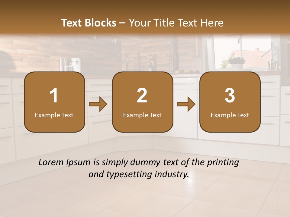 Modern Kitchen Interior In New Home. PowerPoint Template