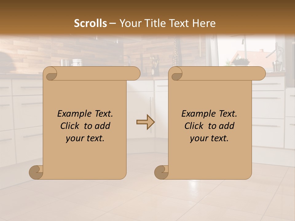Modern Kitchen Interior In New Home. PowerPoint Template