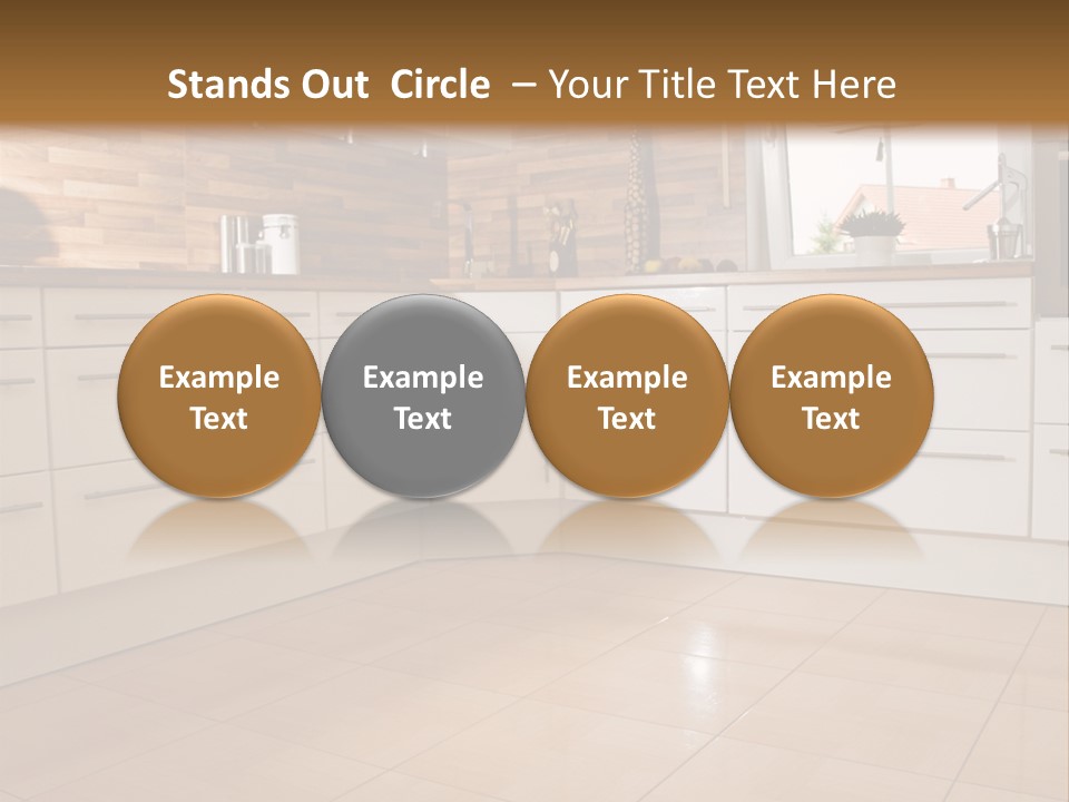 Modern Kitchen Interior In New Home. PowerPoint Template