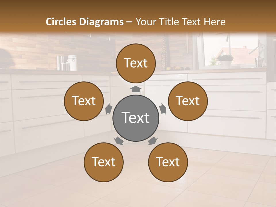 Modern Kitchen Interior In New Home. PowerPoint Template