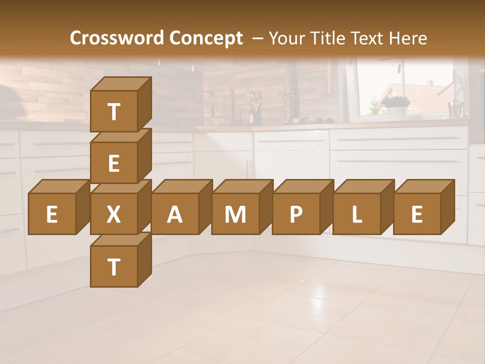 Modern Kitchen Interior In New Home. PowerPoint Template