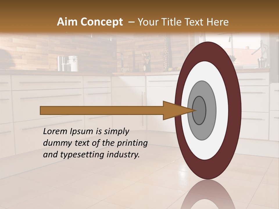 Modern Kitchen Interior In New Home. PowerPoint Template