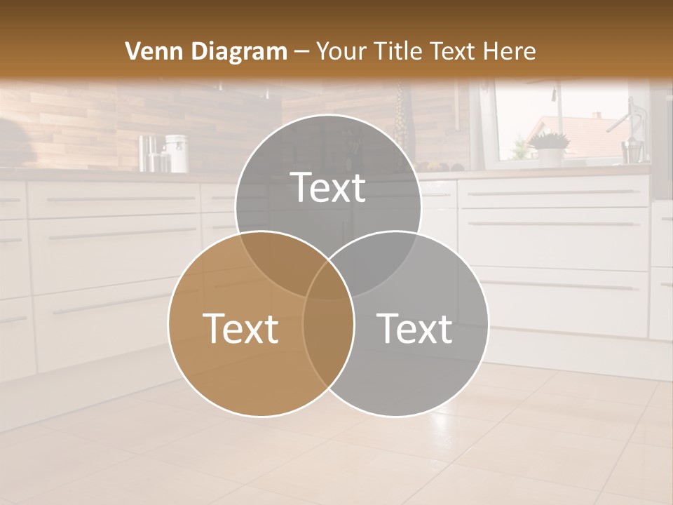 Modern Kitchen Interior In New Home. PowerPoint Template